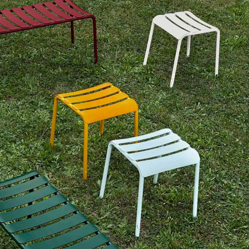 Sgabello Basso in Alluminio Verniciato da Esterno Made in Italy - Sondra Viadurini