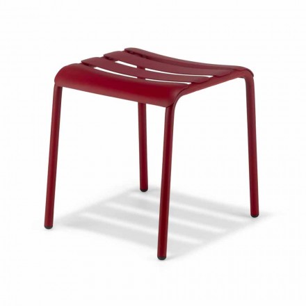 Sgabello Basso in Alluminio Verniciato da Esterno Made in Italy - Sondra Viadurini