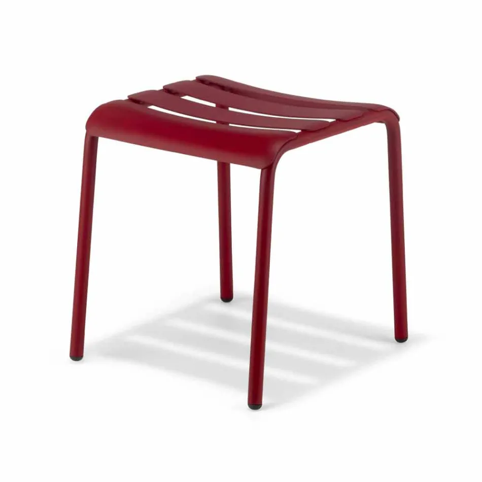 Sgabello Basso in Alluminio Verniciato da Esterno Made in Italy - Sondra Viadurini