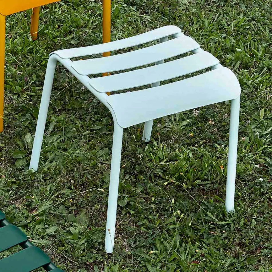 Sgabello Basso in Alluminio Verniciato da Esterno Made in Italy - Sondra Viadurini