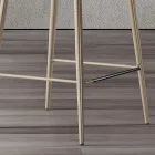 Sgabello con Gambe in Metallo e Seduta Monoscocca in Tessuto Made in Italy - Hinata Viadurini