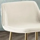 Sgabello con Gambe in Metallo e Seduta Monoscocca in Tessuto Made in Italy - Hinata Viadurini