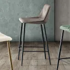 Sgabello con Gambe in Metallo e Seduta Monoscocca in Tessuto Made in Italy - Hinata Viadurini