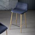 Sgabello con Gambe in Metallo e Seduta Monoscocca in Tessuto Made in Italy - Hinata