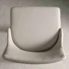 Sgabello con Schienale, Base in Metallo di Design - Berenice Viadurini
