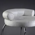 Sgabello con Struttura in Acciaio e Seduta in Tessuto Made in Italy - Varsavia Viadurini