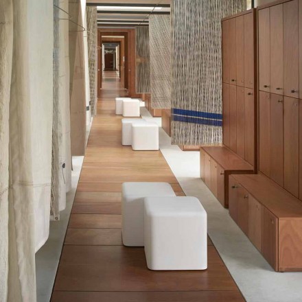 Sgabello cubo morbido poliuretano Slide Soft Cube di design made Italy Viadurini