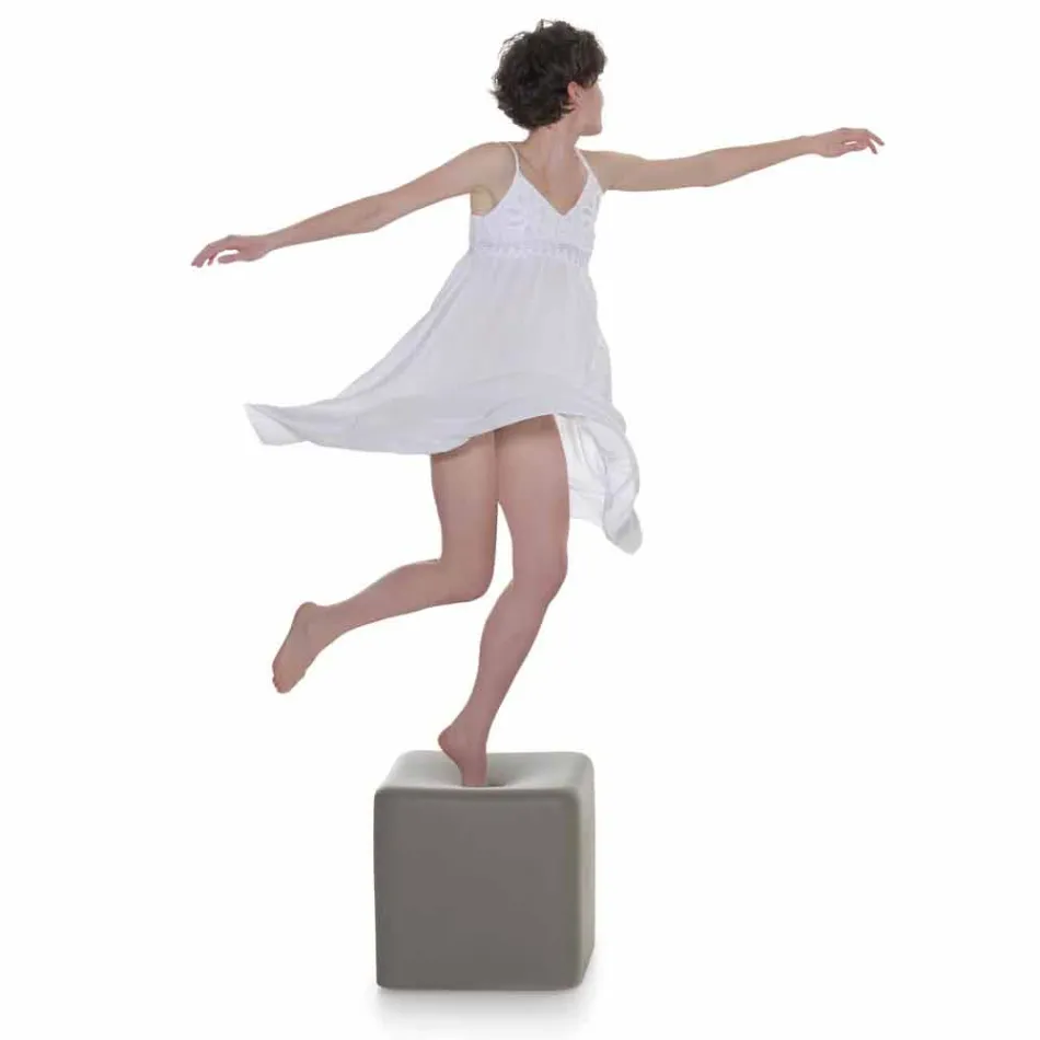 Sgabello cubo morbido poliuretano Slide Soft Cube di design made Italy Viadurini