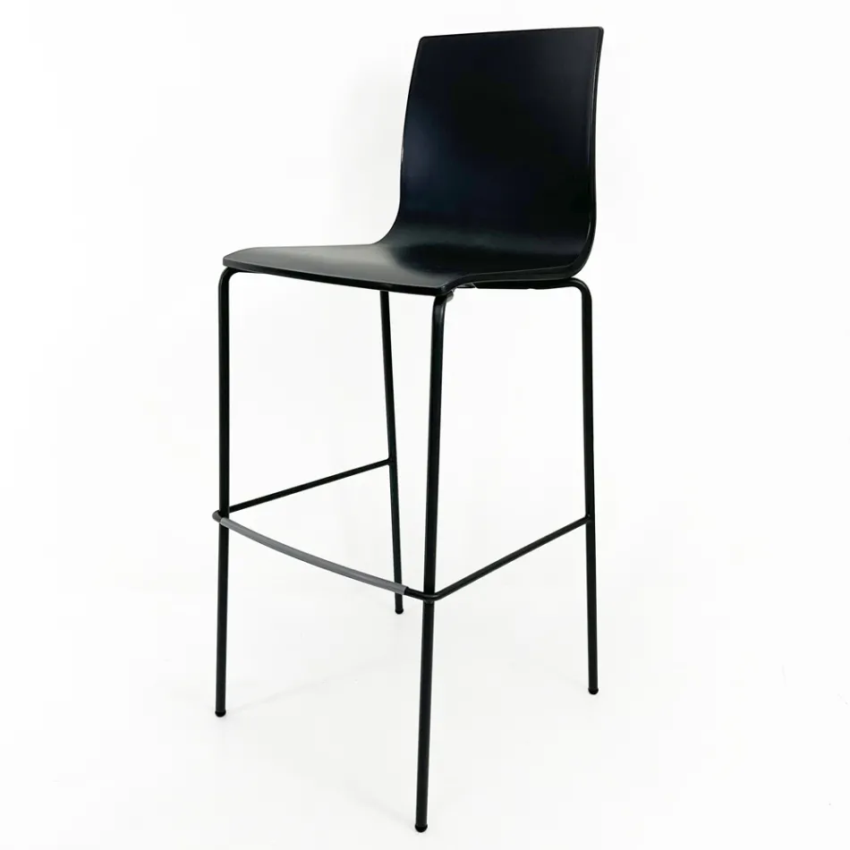 Sgabello Cucina in Acciaio e Tecnopolimero Made in Italy 2 Pezzi - Ghirlanda Viadurini