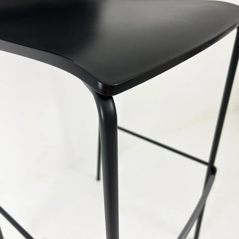Sgabello Cucina in Acciaio e Tecnopolimero Made in Italy 2 Pezzi - Ghirlanda Viadurini