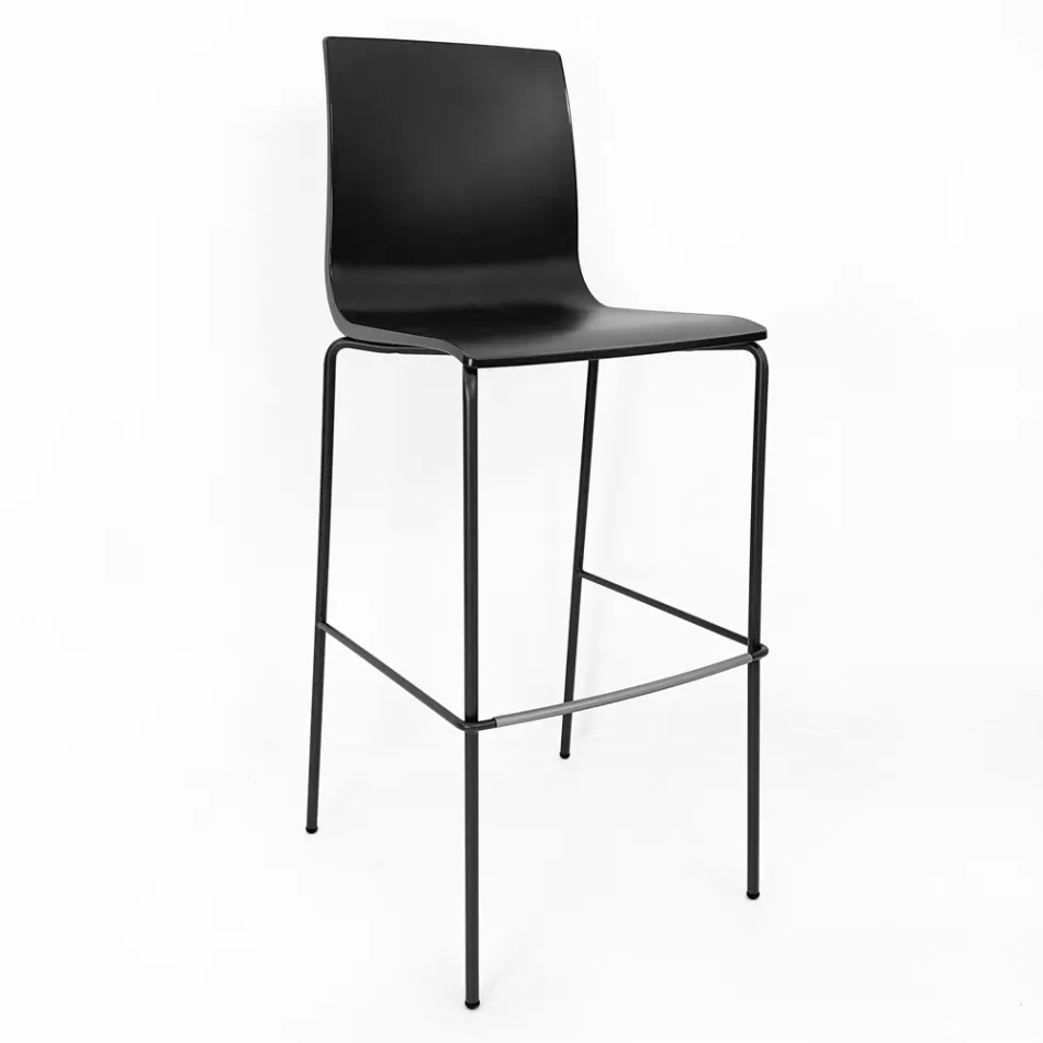 Sgabello Cucina in Acciaio e Tecnopolimero Made in Italy 2 Pezzi - Ghirlanda Viadurini
