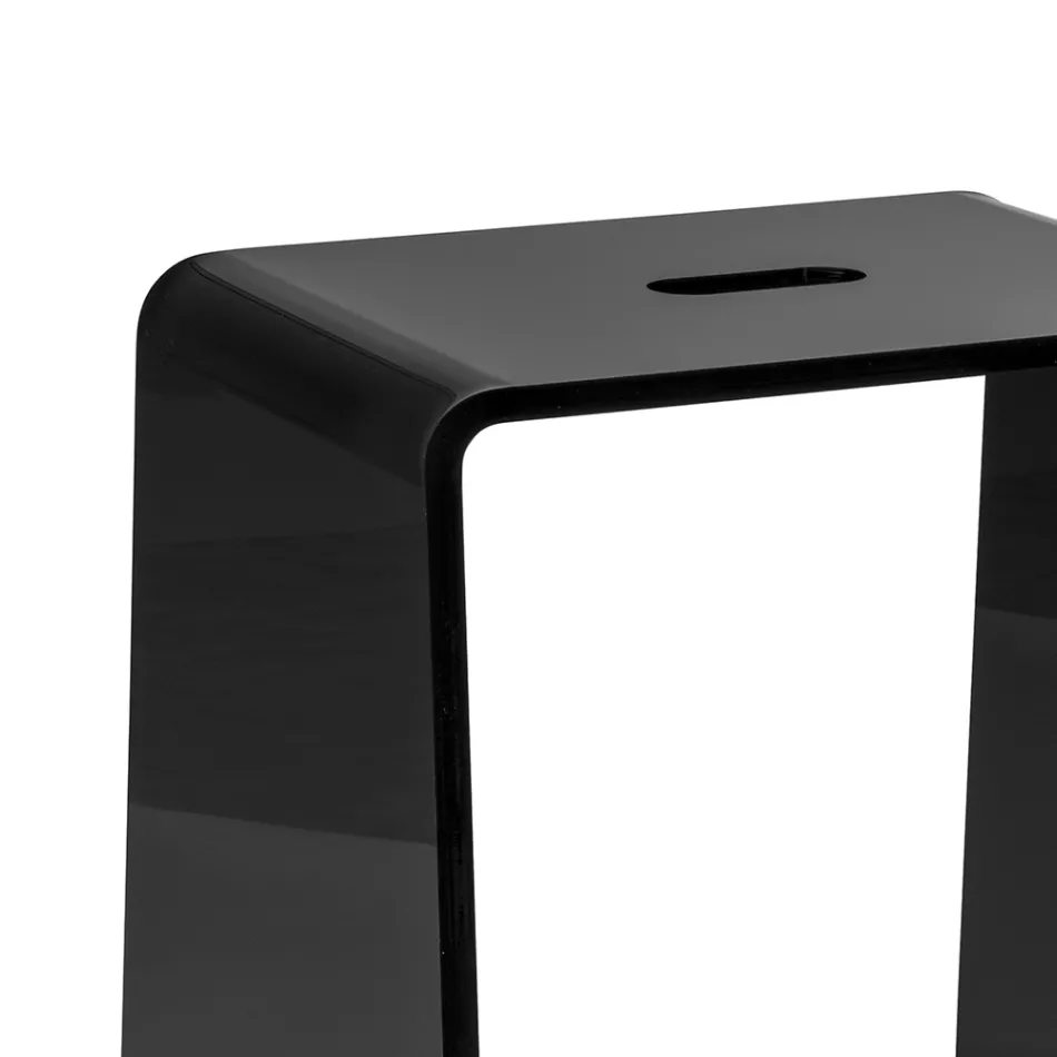 Sgabello da Bagno di Design in Plexiglass Nero Made in Italy - Penelope Viadurini