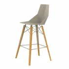 Sgabello da Bar per Interni in Legno e Plastica Vari Colori - Faz Wood by Vondom Viadurini