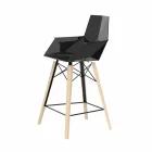 Sgabello da Cucina con Braccioli in Legno e Plastica - Faz Wood by Vondom Viadurini