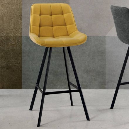 Sgabello da Cucina Imbottito con Struttura in Metallo 2 Pezzi - Raggia Viadurini