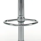 Sgabello da Cucina in Ecopelle e Acciaio Cromato Made in Italy - Nirvana Viadurini