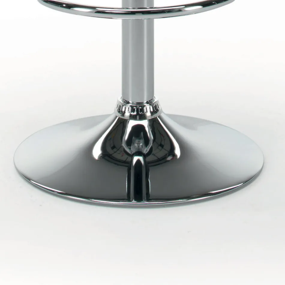 Sgabello da Cucina in Ecopelle e Acciaio Cromato Made in Italy - Nirvana Viadurini