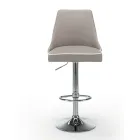 Sgabello da Cucina in Ecopelle e Acciaio Cromato Made in Italy - Nirvana Viadurini