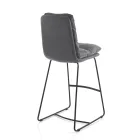 Sgabello da Cucina in Microfibra Effetto Velluto Grigio 2 Pezzi - Fortaleza Viadurini