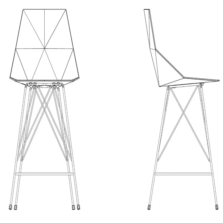 Sgabello da estermo H 102 cm Faz by Vondom in polipropilene e acciaio, 4 pezzi Viadurini