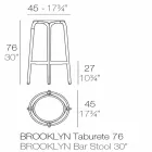 Sgabello da esterno Brooklyn by Vondom in polipropilene, H 76 cm Viadurini