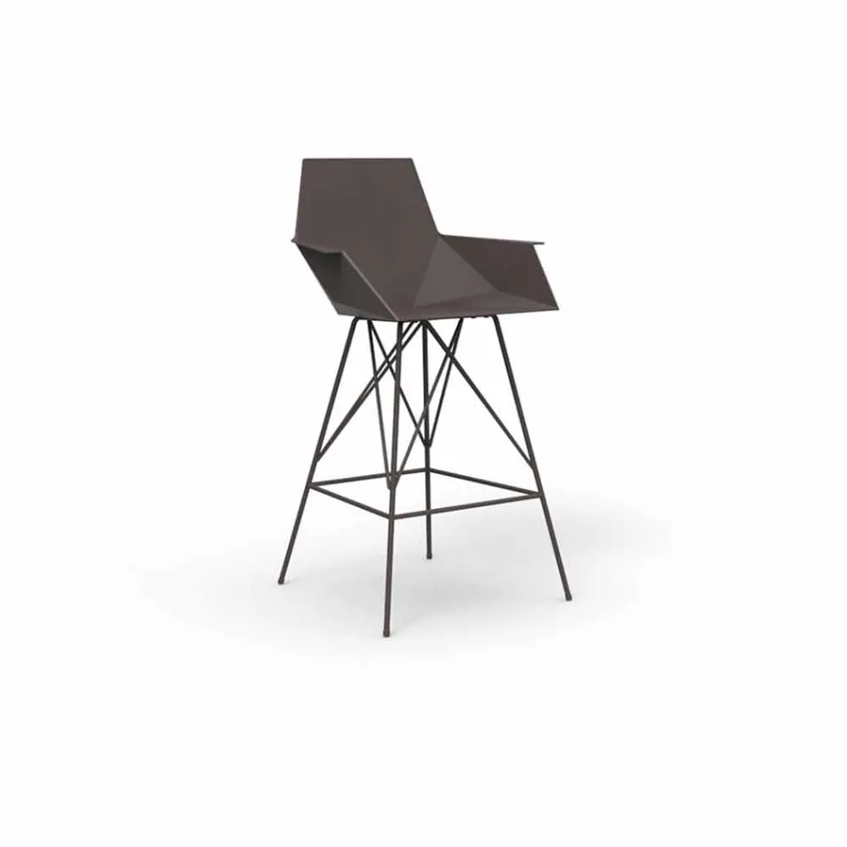 Sgabello da esterno con braccioli H 111 cm Faz Vondom in polipropilene Viadurini