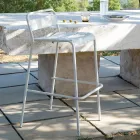 Sgabello da Esterno Impilabile in Metallo Zincato Made in Italy - Amina Viadurini