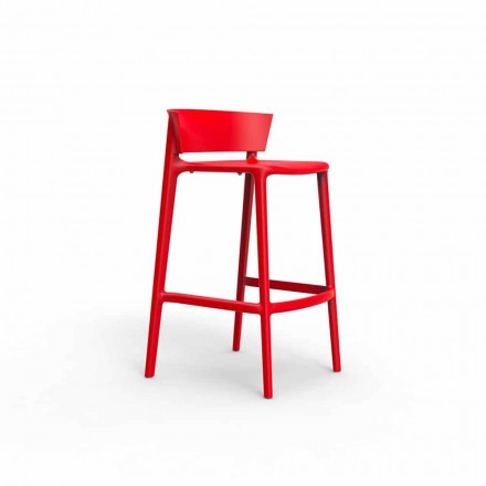 Sgabello da esterno moderno H 95 cm Africa by Vondom, in polipropilene Viadurini