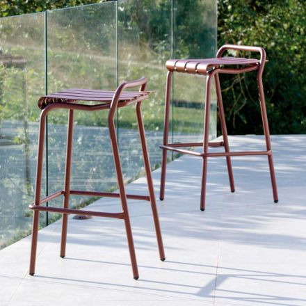 Sgabello da Giardino Realizzato Interamente in Alluminio - Risplendente Viadurini