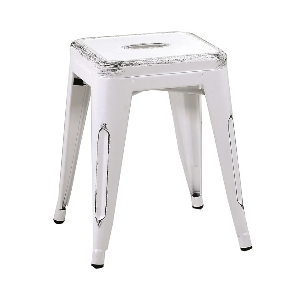 Sgabello da Interno e Esterno in Ferro Altezza 45 cm - Cancelleria Viadurini