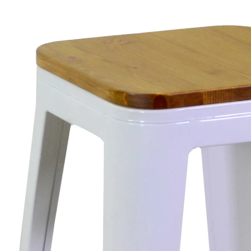 Sgabello da Interno e Esterno in Ferro Altezza 76 cm - Cancelleria Viadurini