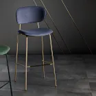 Sgabello da Pranzo in Tessuto di 2 Diverse Finiture Made in Italy - Sanemi Viadurini
