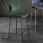 Sgabello da Pranzo in Tessuto di 2 Diverse Finiture Made in Italy - Sanemi Viadurini