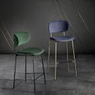 Sgabello da Pranzo in Tessuto di 2 Diverse Finiture Made in Italy - Sanemi Viadurini