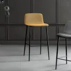 Sgabello da Pranzo in Tessuto Vulcano e Gambe in Metallo Made in Italy - Amane Viadurini