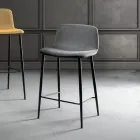 Sgabello da Pranzo in Tessuto Vulcano e Gambe in Metallo Made in Italy - Amane Viadurini