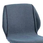 Sgabello da Salotto Design in Tessuto con Bordino e Metallo Antracite - Scarat Viadurini