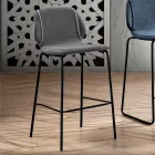 Sgabello da Soggiorno Design Moderno Elegante in Tessuto con Bordino - Scarat Viadurini