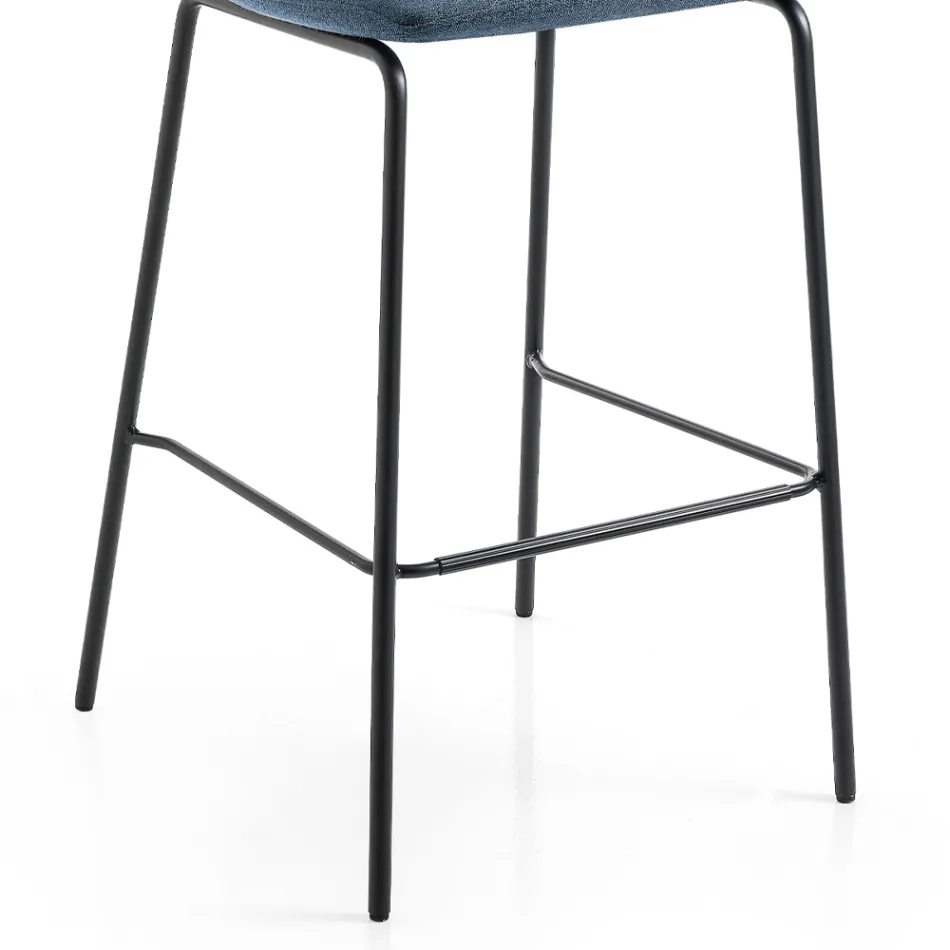 Sgabello da Soggiorno Design Moderno Elegante in Tessuto con Bordino - Scarat Viadurini