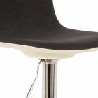 Sgabello Design con Alzata a Gas in Tessuto e Metallo Cromato, 2 Pezzi - Cromo Viadurini