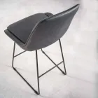 Sgabello Design Moderno con Slitta in Metallo Verniciato - Ines Viadurini