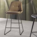 Sgabello Design Moderno in Ecopelle con Base a Slitta - Ines