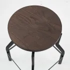 Sgabello design moderno in metallo e legno regolabile Livorno1 Viadurini