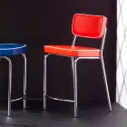 Sgabello di design anni 50 in ecopelle graffiti Unica Viadurini