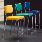 Sgabello di design anni 50 in ecopelle graffiti Unica Viadurini