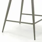 Sgabello Fisso con Gambe in Acciaio e Seduta Rivestita Made in Italy - Genova Viadurini
