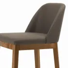 Sgabello Fisso con Gambe in Legno e Seduta Imbottita Made in Italy - Bari Viadurini