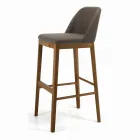 Sgabello Fisso con Gambe in Legno e Seduta Imbottita Made in Italy - Bari Viadurini