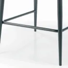 Sgabello Fisso con Seduta in Velluto e Base in Acciaio Made in Italy - Alassio Viadurini