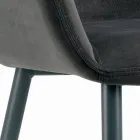 Sgabello Fisso con Seduta Rivestita e Base in Acciaio Made in Italy - Arona Viadurini